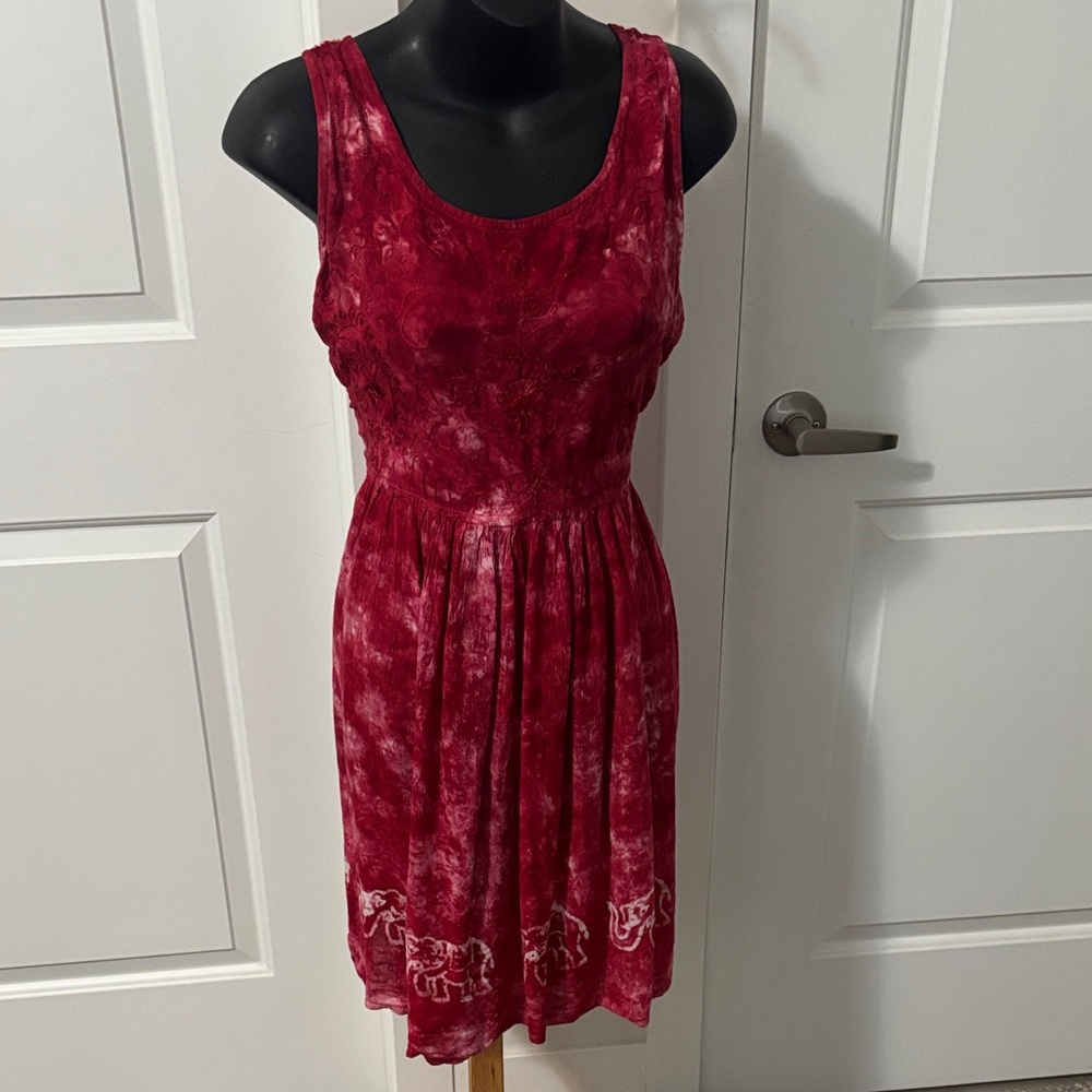 2/$20 SPY Red Tie-Dye Women's Dress XL